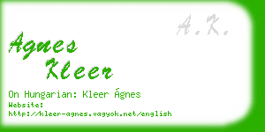 agnes kleer business card